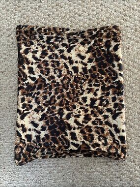 Leopard Print Satin Scarf - Brown/Black